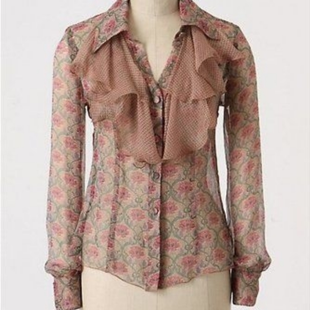 Anna Sui for Anthropologie Dearie Top size 4 NWT - Picture 9 of 10
